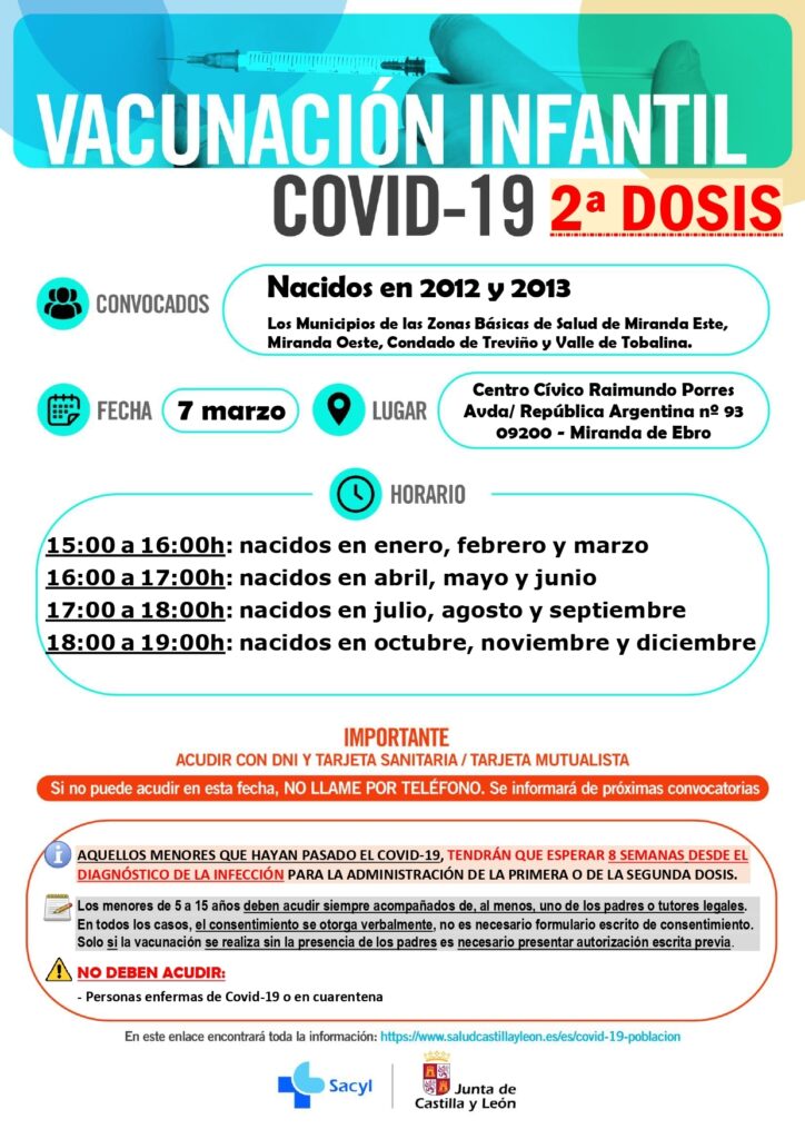 MIRANDA 7 de MARZO vacunacion Nacidos en 2012 y 2013 SEGUNDA DOSIS COVID page 0001